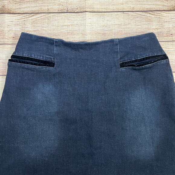 Copper Key Women's Medium Denim Mini Skirt Dark Wash Back Zip Casual A-Line - Picture 9 of 9